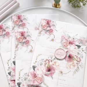Invitație florală pastelată